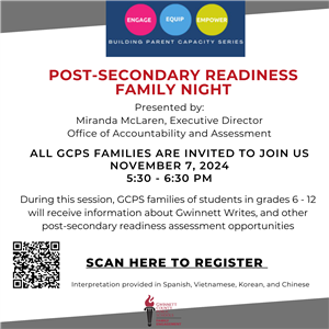 flyer Post-secondary readiness family night